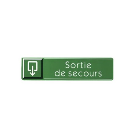 Plaque aluminium autocollante "Sortie de secours"