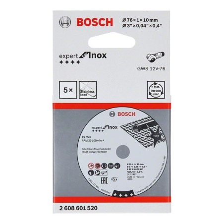 Bosch 5 disques à tronçonner expert for inox76