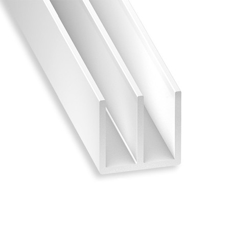 Profilé double U PVC blanc 10.5X21X10.5X2 2M