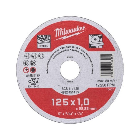 Milwaukee disque a métal 125X1,23mm