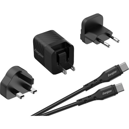 Energizer chargeur PD 20W EU UK US+USB-C/C câble