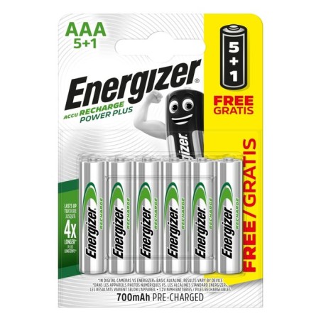 Energizer 5+1 gratis piles accus AAA Power Plus 850 mAh