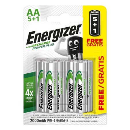Energizer 5+1 gratis piles accus AA Power Plus 2000 mAh