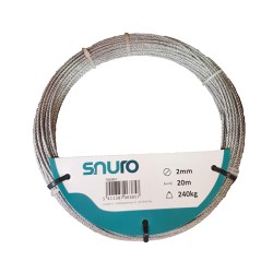 Cable en acier galva 2mm 20m