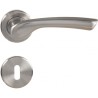 Béquille + rosace + entrée Inox aluminium nickel brosse