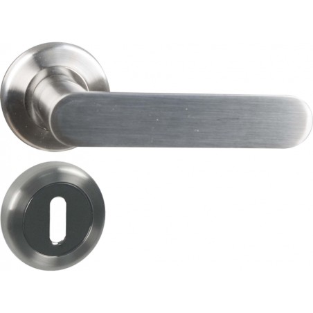 Béquille + rosace + entrée Inox aluminium nickel brosse