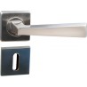 Béquille + rosace + entrée Inox aluminium nickel brosse