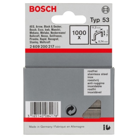 Bosch 1000 agrafes inox 14X11,4MM N°53