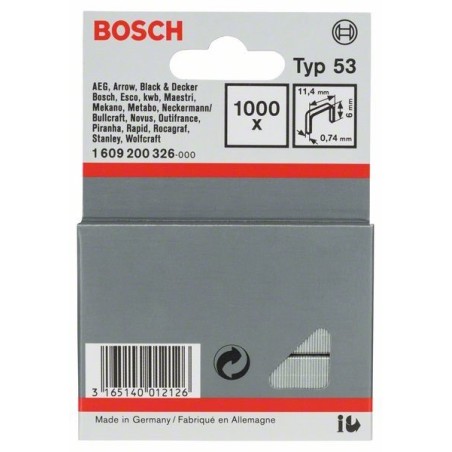 Bosch 1000 agrafes 6X11,4MM N°53