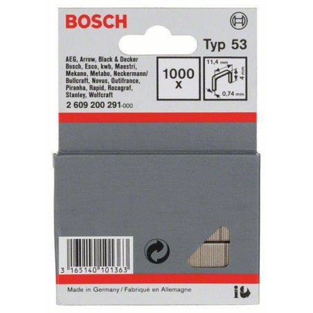 Bosch 1000 agrafes 4X11,4MM N°53