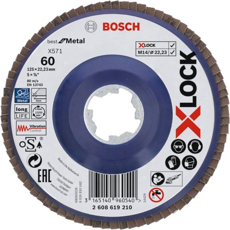 Bosch disque XLOCK à lamelle metal 125MM G60