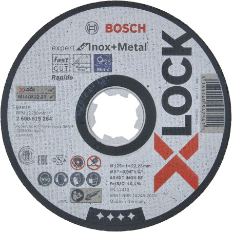 Bosch Xlock disque inox acier 125X1mm plat